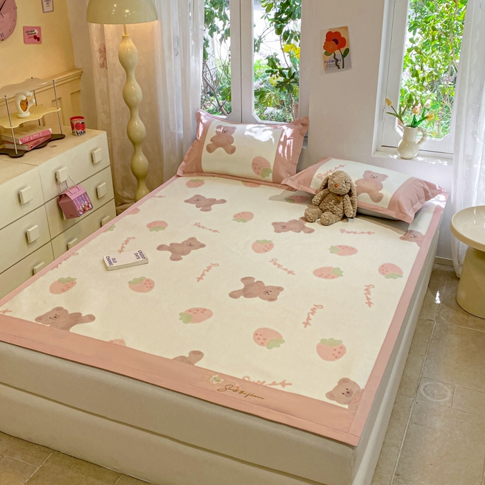 91家纺网 家纺一手货源 找家纺 （总）慕澄2024新款A类时尚印花刺绣冰藤凉席