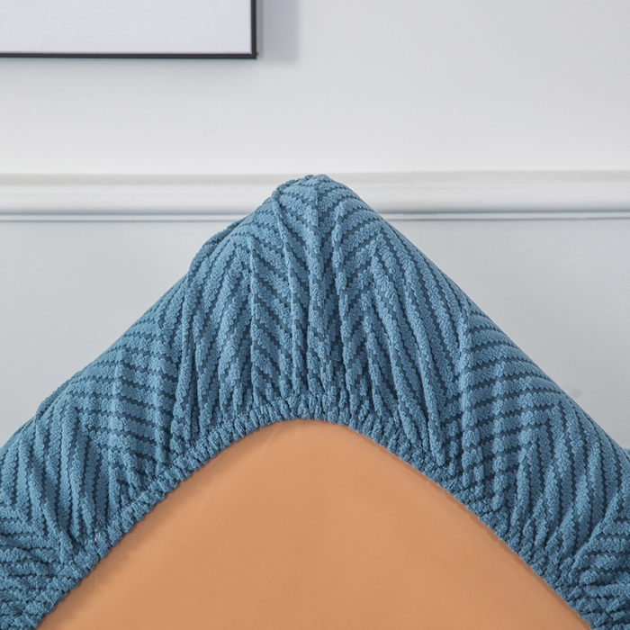 91家纺网 家纺一手货源 找家纺 千彤沙发垫 2024新款常规款拉花人字纹沙发套系列 水蓝