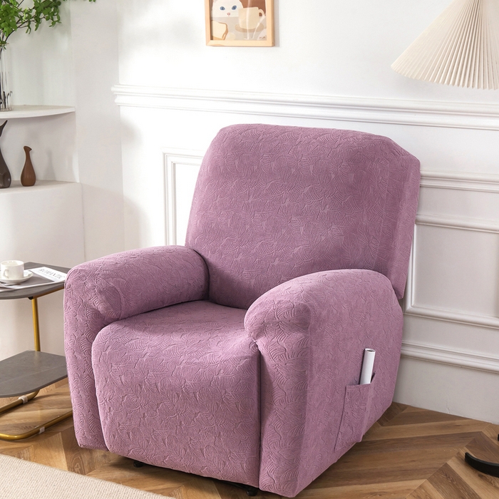 91家纺网 家纺一手货源 找家纺 千彤沙发垫 2024新款芝华士沙发套提花小树叶系列 紫色