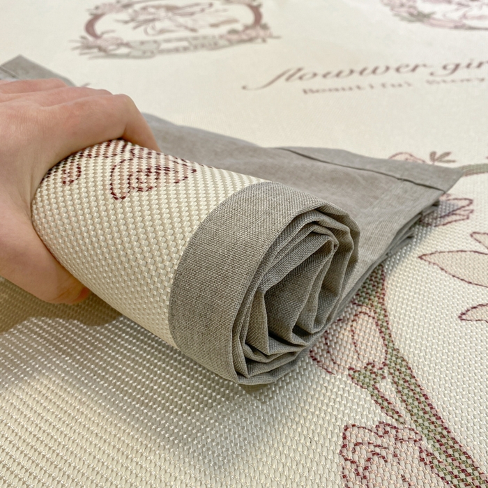 91家纺网 家纺一手货源 找家纺 慕澄2024新款A类时尚印花刺绣冰藤凉席 床席款-花仙子