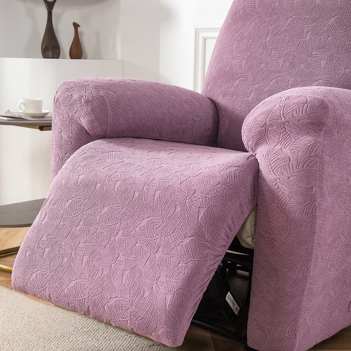 91家纺网 家纺一手货源 找家纺 千彤沙发垫 2024新款芝华士沙发套提花小树叶系列 紫色