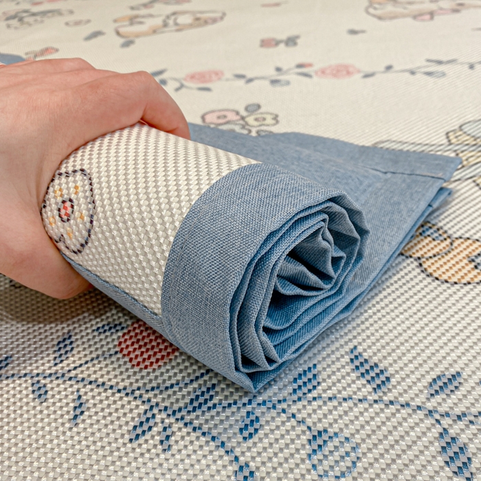 91家纺网 家纺一手货源 找家纺 慕澄2024新款A类时尚印花刺绣冰藤凉席 床席款-家园