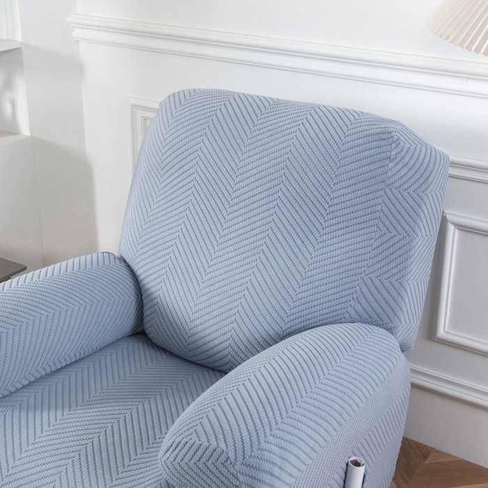 91家纺网 家纺一手货源 找家纺 千彤沙发垫 2024新款芝华士沙发套拉花绒人字纹系列 蓝灰