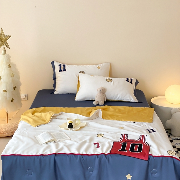 91家纺网 家纺一手货源 找家纺 （总）星野 2024新款天丝夏被大卡系列篮球小子