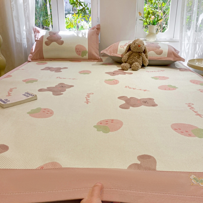 91家纺网 家纺一手货源 找家纺 （总）慕澄2024新款A类时尚印花刺绣冰藤凉席