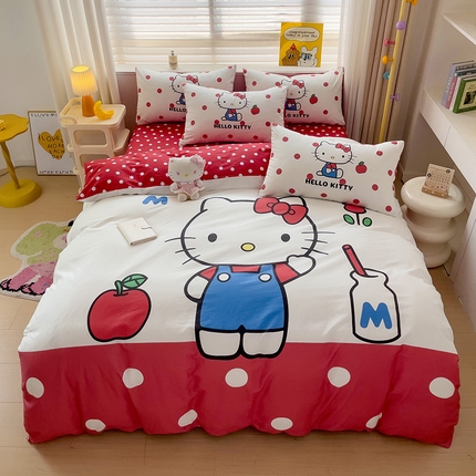 91家纺网 家纺一手货源 找家纺 （总）朵希曼 2025新款全棉大版数码印花四件套库洛米系列