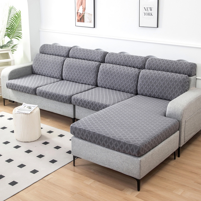 91家纺网 家纺一手货源 找家纺 千彤沙发垫 2024新款常规款拉花菱形格沙发套系列 深灰