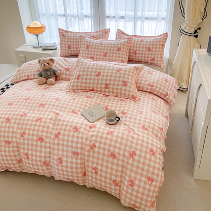 91家纺网 家纺一手货源 找家纺 （总）宏源家纺 2024新款亲肤芦荟棉印花四件套-四月新品