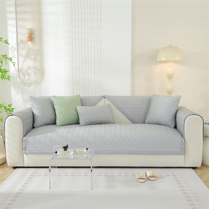 91家纺网 家纺一手货源 找家纺 （总）共鸣沙发垫 2024新款夏季新款冰豆斜纹沙发垫