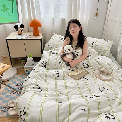 91家纺网 家纺一手货源 找家纺 （总）初礼 2024新款直播优选A类母婴级针织棉四件套可爱被套