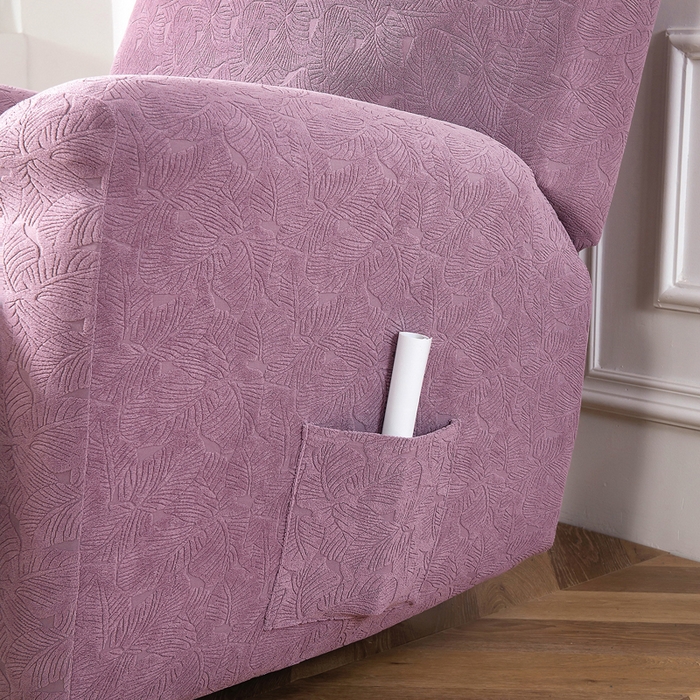 91家纺网 家纺一手货源 找家纺 千彤沙发垫 2024新款芝华士沙发套提花小树叶系列 紫色