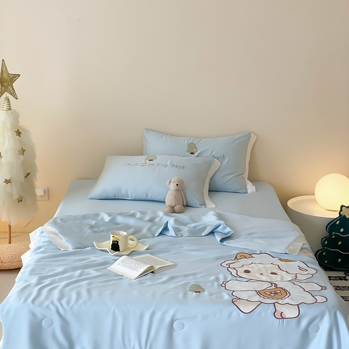 91家纺网 家纺一手货源 找家纺 （总）星野 2024新款天丝夏被大卡系列-暖羊羊