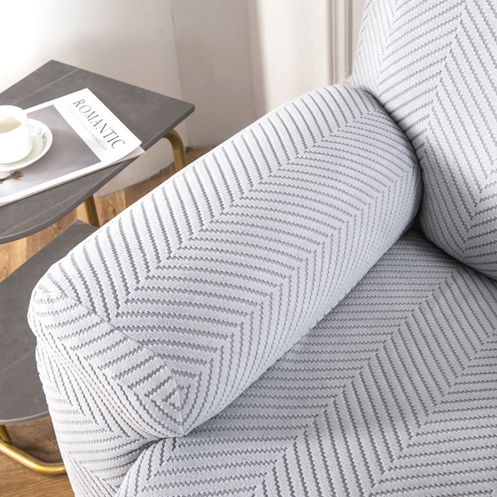 91家纺网 家纺一手货源 找家纺 千彤沙发垫 2024新款芝华士沙发套拉花绒人字纹系列 银灰