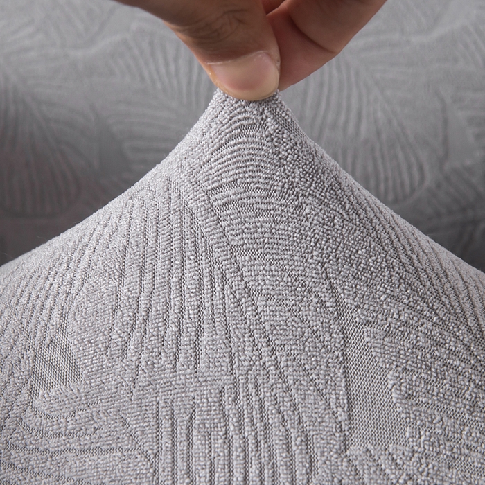 91家纺网 家纺一手货源 找家纺 千彤沙发垫 2024新款芝华士沙发套提花小树叶系列 银灰