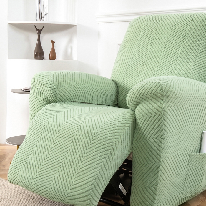 91家纺网 家纺一手货源 找家纺 千彤沙发垫 2024新款芝华士沙发套拉花绒人字纹系列 浅绿