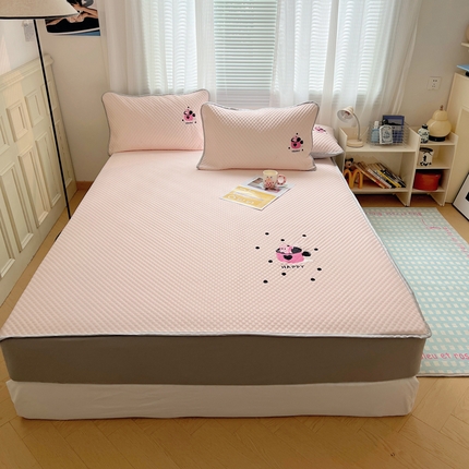 91家纺网 家纺一手货源 找家纺 （总）红嘴企鹅 2025新款凉豆豆绣花床笠凉席