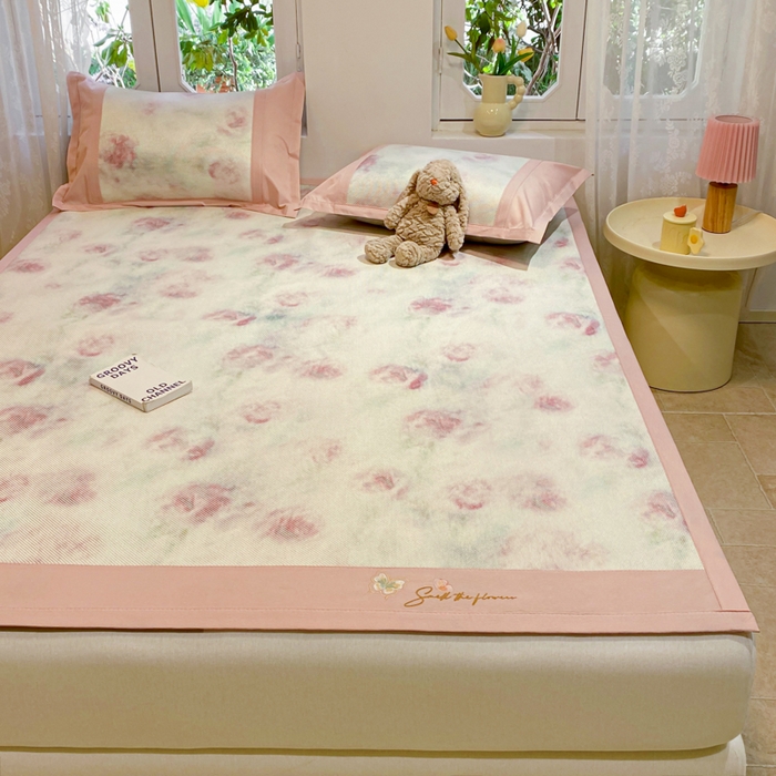 91家纺网 家纺一手货源 找家纺 慕澄2024新款A类时尚印花刺绣冰藤凉席 床席款-幻彩