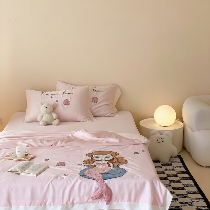 91家纺网 家纺一手货源 找家纺 （总）星野 2024新款天丝夏被大卡系列-人鱼公主