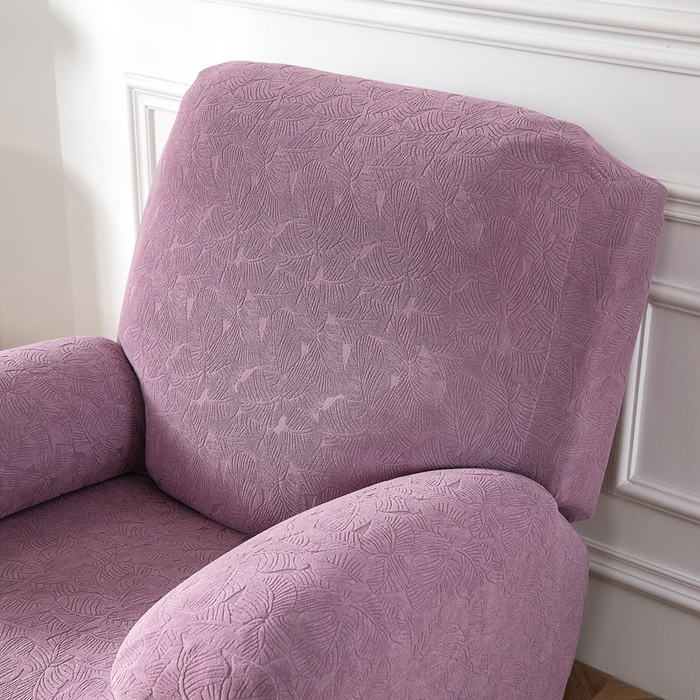 91家纺网 家纺一手货源 找家纺 千彤沙发垫 2024新款芝华士沙发套提花小树叶系列 紫色