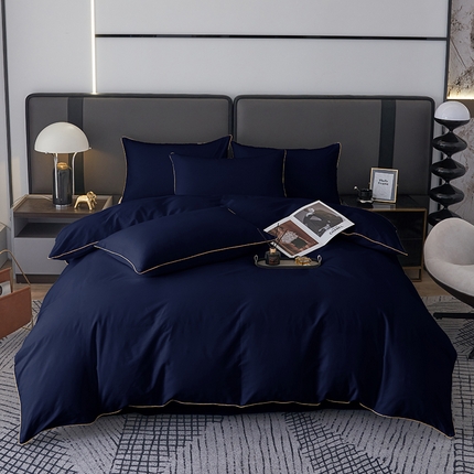 91家纺网 家纺一手货源 找家纺 （总）欣喜来 2024新款纯棉40支133*72的滚边四件套