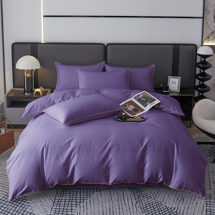 91家纺网 家纺一手货源 找家纺 （总）欣喜来 2024新款纯棉40支133*72的滚边四件套