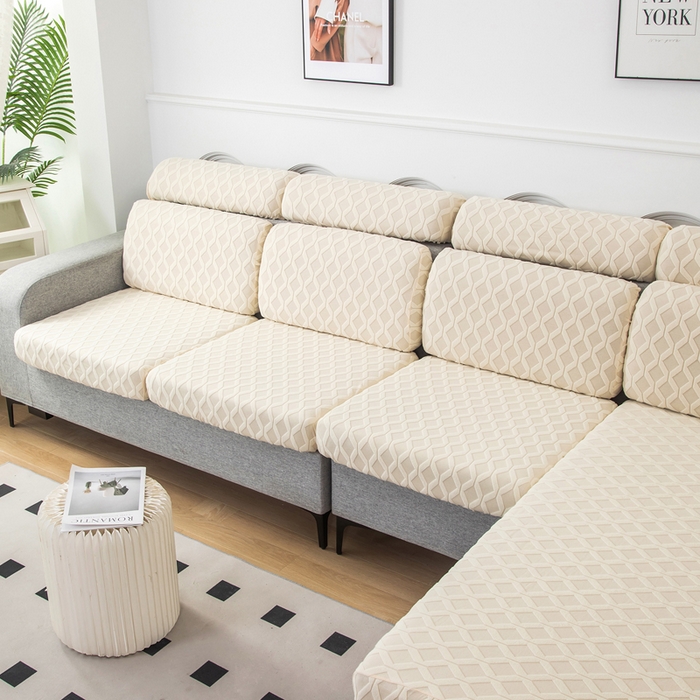 91家纺网 家纺一手货源 找家纺 千彤沙发垫 2024新款常规款拉花菱形格沙发套系列 米黄