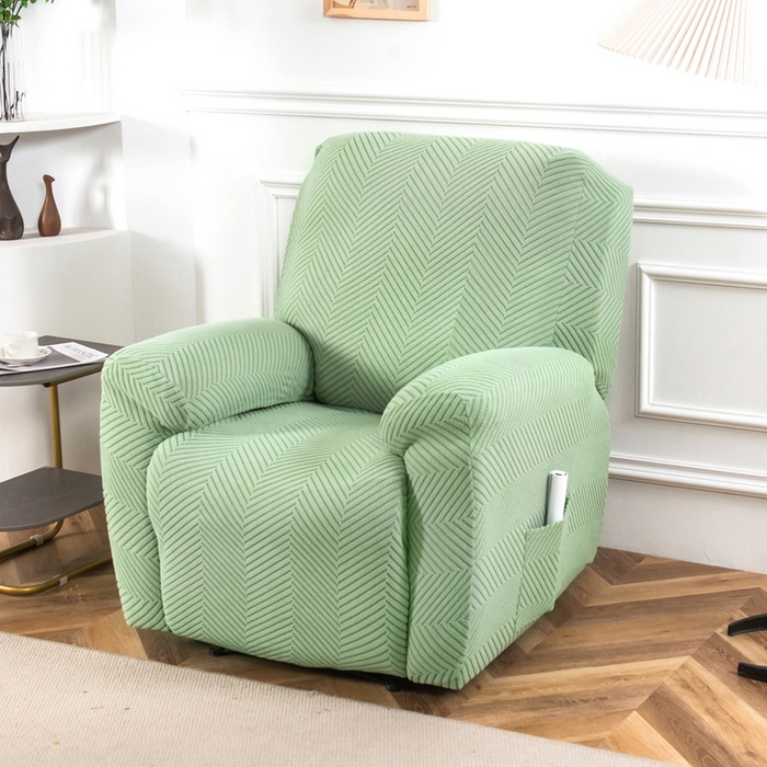 91家纺网 家纺一手货源 找家纺 千彤沙发垫 2024新款芝华士沙发套拉花绒人字纹系列 浅绿