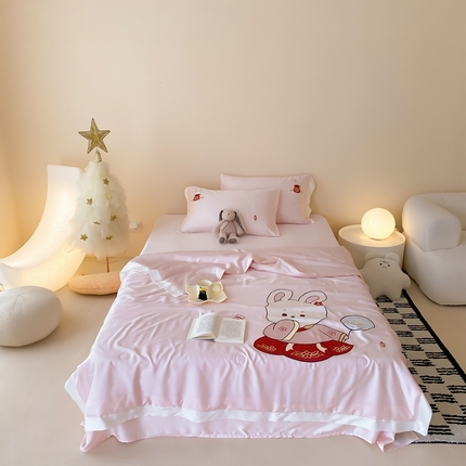 91家纺网 家纺一手货源 找家纺 （总）星野 2024新款天丝夏被大卡系列-长安兔