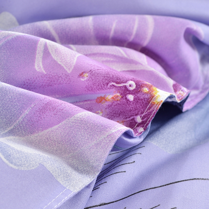 91家纺网 家纺一手货源 找家纺 小雨家纺 2026新款芦荟棉单件床裙+床裙三件套 阳光花朵莲