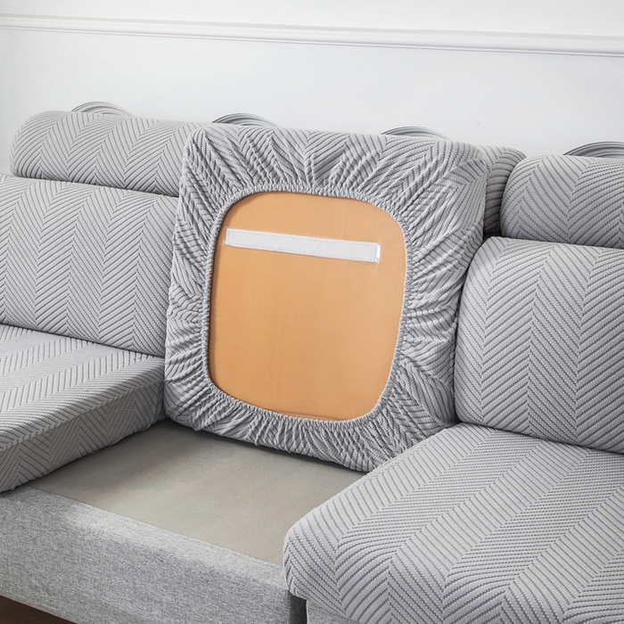 91家纺网 家纺一手货源 找家纺 千彤沙发垫 2024新款常规款拉花人字纹沙发套系列 银灰