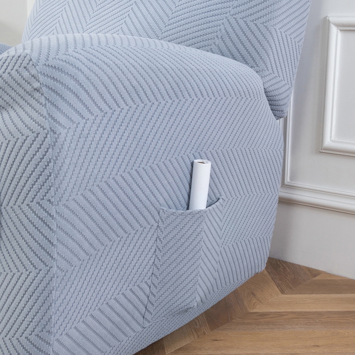 91家纺网 家纺一手货源 找家纺 千彤沙发垫 2024新款芝华士沙发套拉花绒人字纹系列 蓝灰