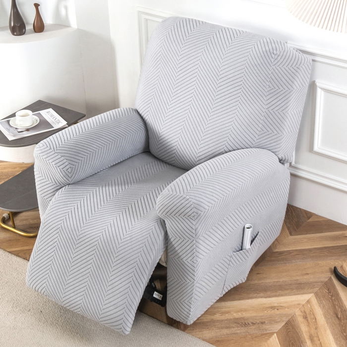 91家纺网 家纺一手货源 找家纺 千彤沙发垫 2024新款芝华士沙发套拉花绒人字纹系列 银灰