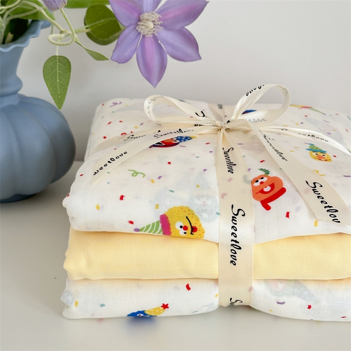 91家纺网 家纺一手货源 找家纺 曼之夏 2024新款全棉印花双层纱四件套 圣代小丑