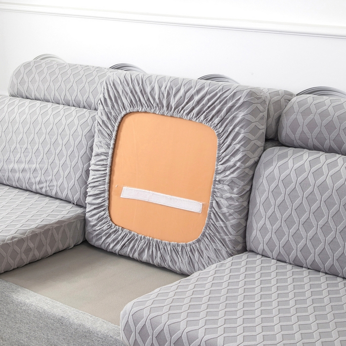 91家纺网 家纺一手货源 找家纺 千彤沙发垫 2024新款常规款拉花菱形格沙发套系列 银灰