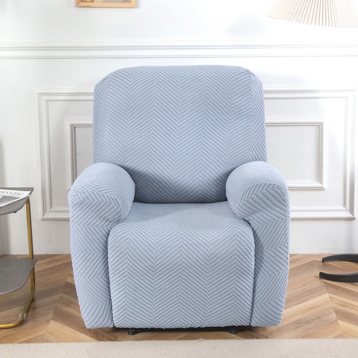 91家纺网 家纺一手货源 找家纺 千彤沙发垫 2024新款芝华士沙发套拉花绒人字纹系列 蓝灰