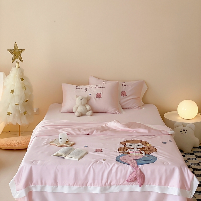 91家纺网 家纺一手货源 找家纺 （总）星野 2024新款天丝夏被大卡系列-人鱼公主