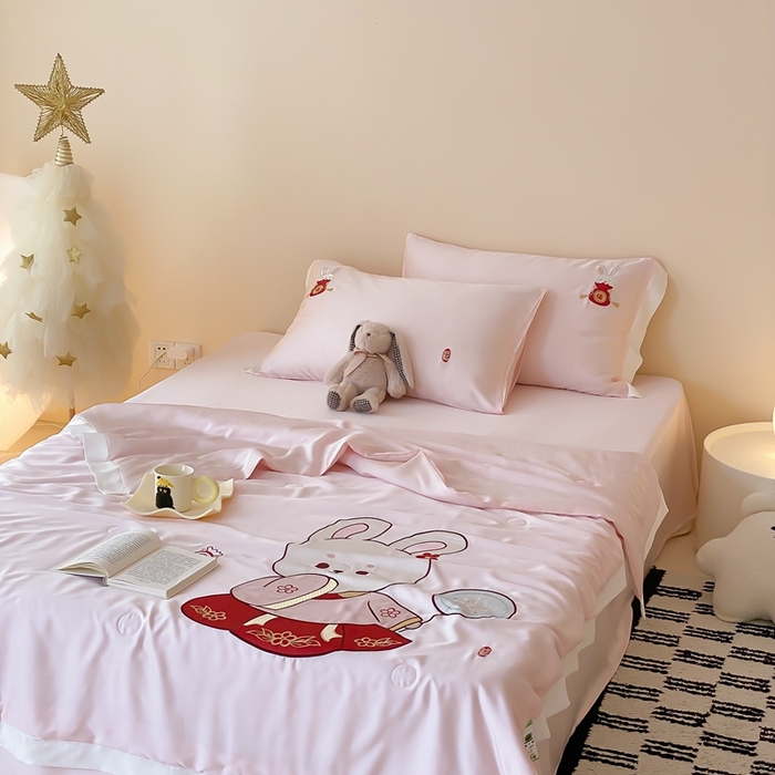 91家纺网 家纺一手货源 找家纺 （总）星野 2024新款天丝夏被大卡系列-长安兔