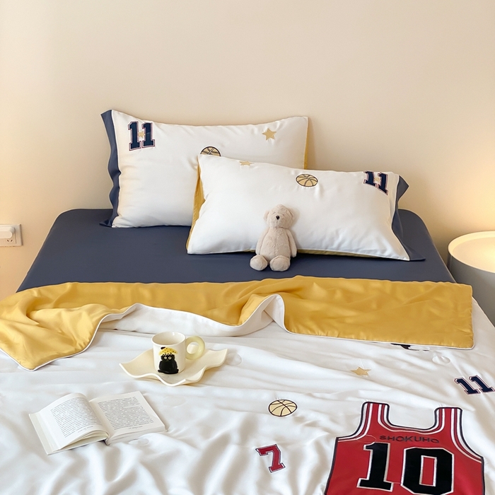 91家纺网 家纺一手货源 找家纺 （总）星野 2024新款天丝夏被大卡系列篮球小子