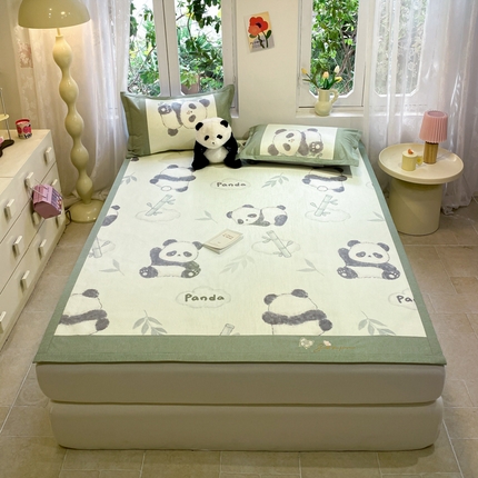 91家纺网 家纺一手货源 找家纺 （总）慕澄2024新款A类时尚印花刺绣冰藤凉席