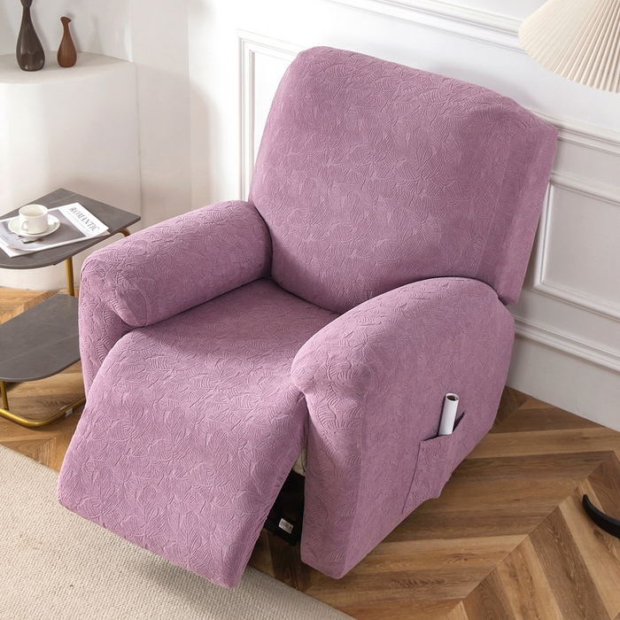 91家纺网 家纺一手货源 找家纺 千彤沙发垫 2024新款芝华士沙发套提花小树叶系列 紫色