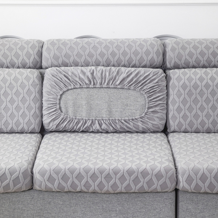 91家纺网 家纺一手货源 找家纺 千彤沙发垫 2024新款常规款拉花菱形格沙发套系列 银灰