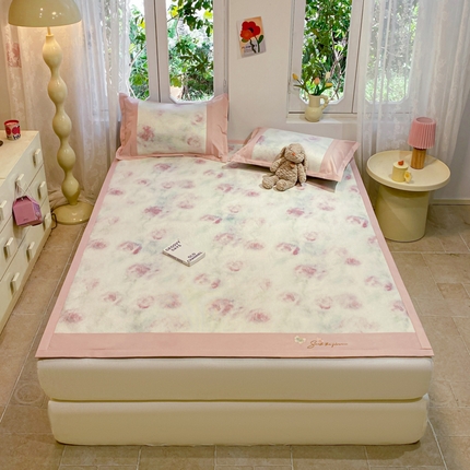 慕澄2024新款A类时尚印花刺绣冰藤凉席 床席款-幻彩