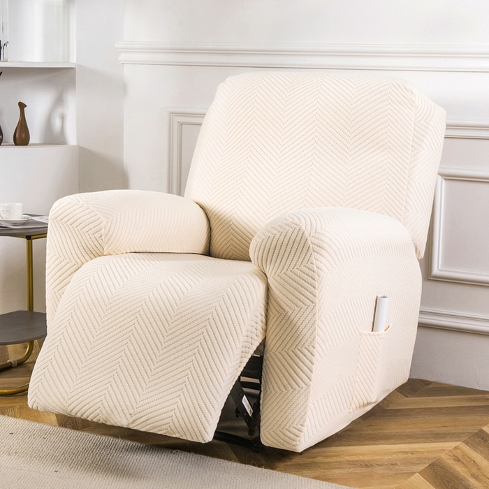 91家纺网 家纺一手货源 找家纺 千彤沙发垫 2024新款芝华士沙发套拉花绒人字纹系列 米黄