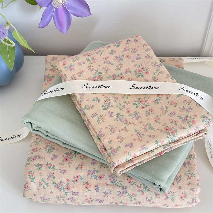 91家纺网 家纺一手货源 找家纺 曼之夏 2024新款全棉印花双层纱四件套 汝南