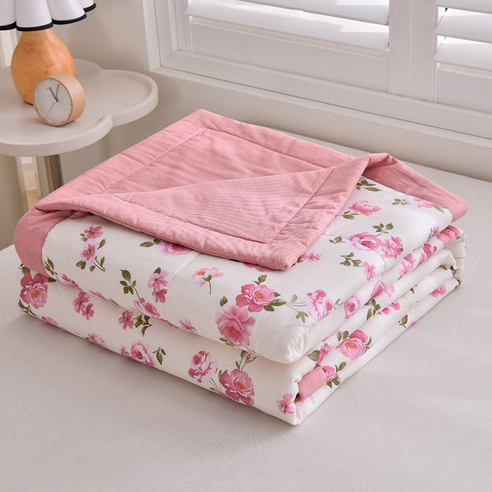 91家纺网 家纺一手货源 找家纺 羽梦家纺 2024新款全棉棉花夏被 玫瑰花语