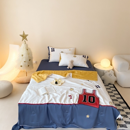 91家纺网 家纺一手货源 找家纺 （总）星野 2024新款天丝夏被大卡系列篮球小子