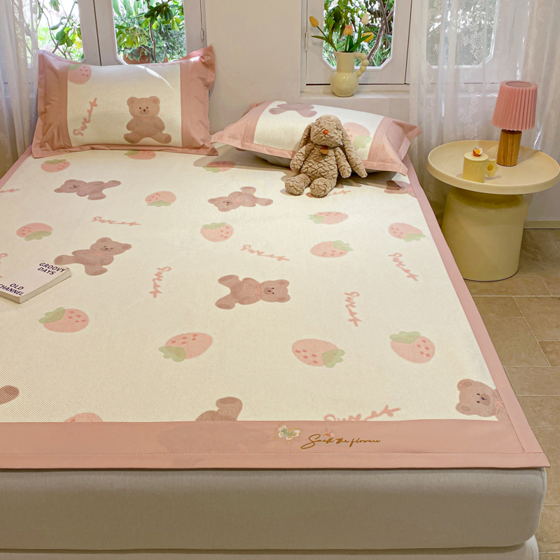 91家纺网 家纺一手货源 找家纺 （总）慕澄2024新款A类时尚印花刺绣冰藤凉席