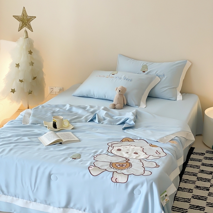 91家纺网 家纺一手货源 找家纺 （总）星野 2024新款天丝夏被大卡系列-暖羊羊