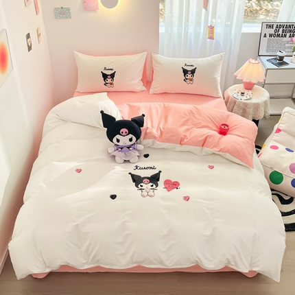 91家纺网 家纺一手货源 找家纺 （总）暮思 2024新款正版授权全棉三丽鸥毛巾绣四件套