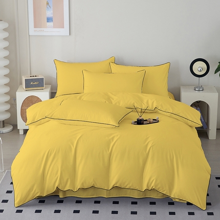 91家纺网 家纺一手货源 找家纺 （总）欣喜来 2024新款纯棉40支133*72的滚边四件套